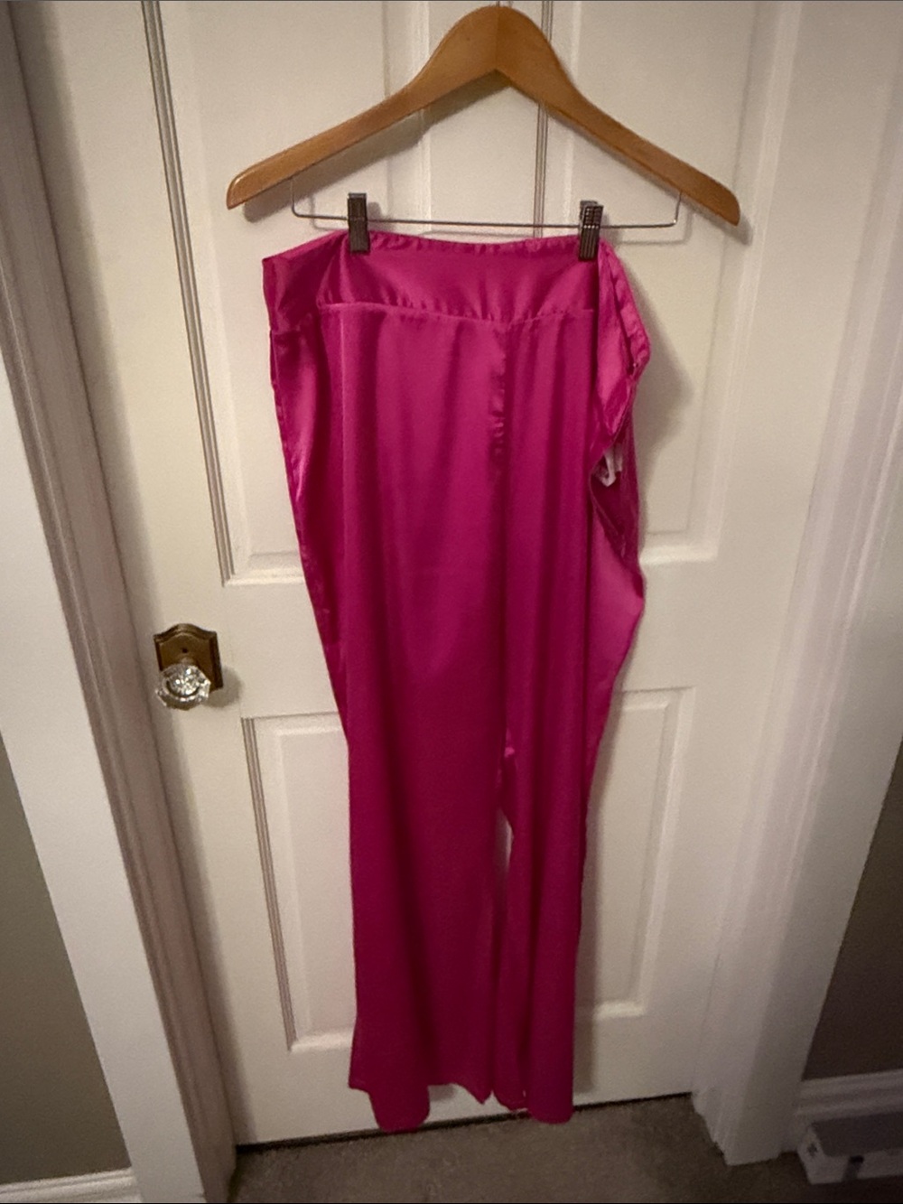 Showpo Bright Pink Satin Wide-Leg Pants